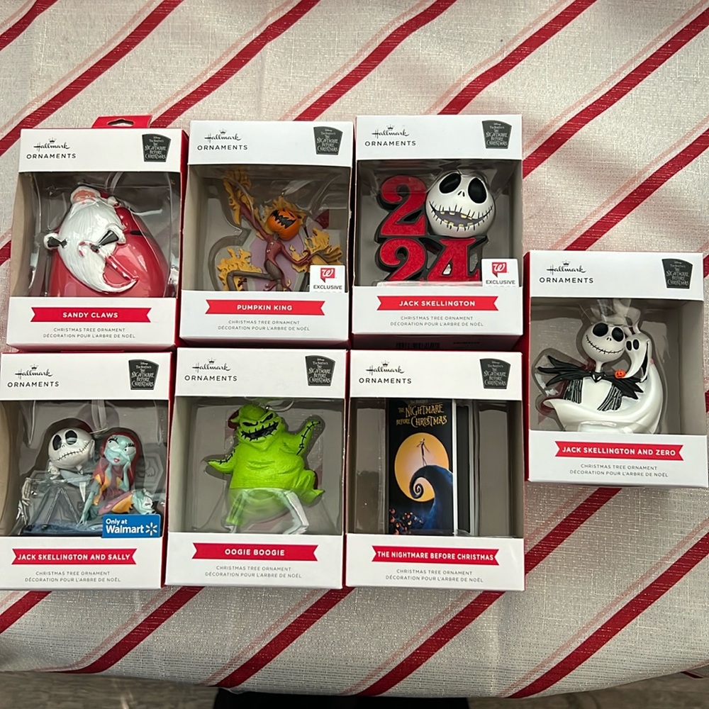 Set of Nightmare before Christmas ornaments